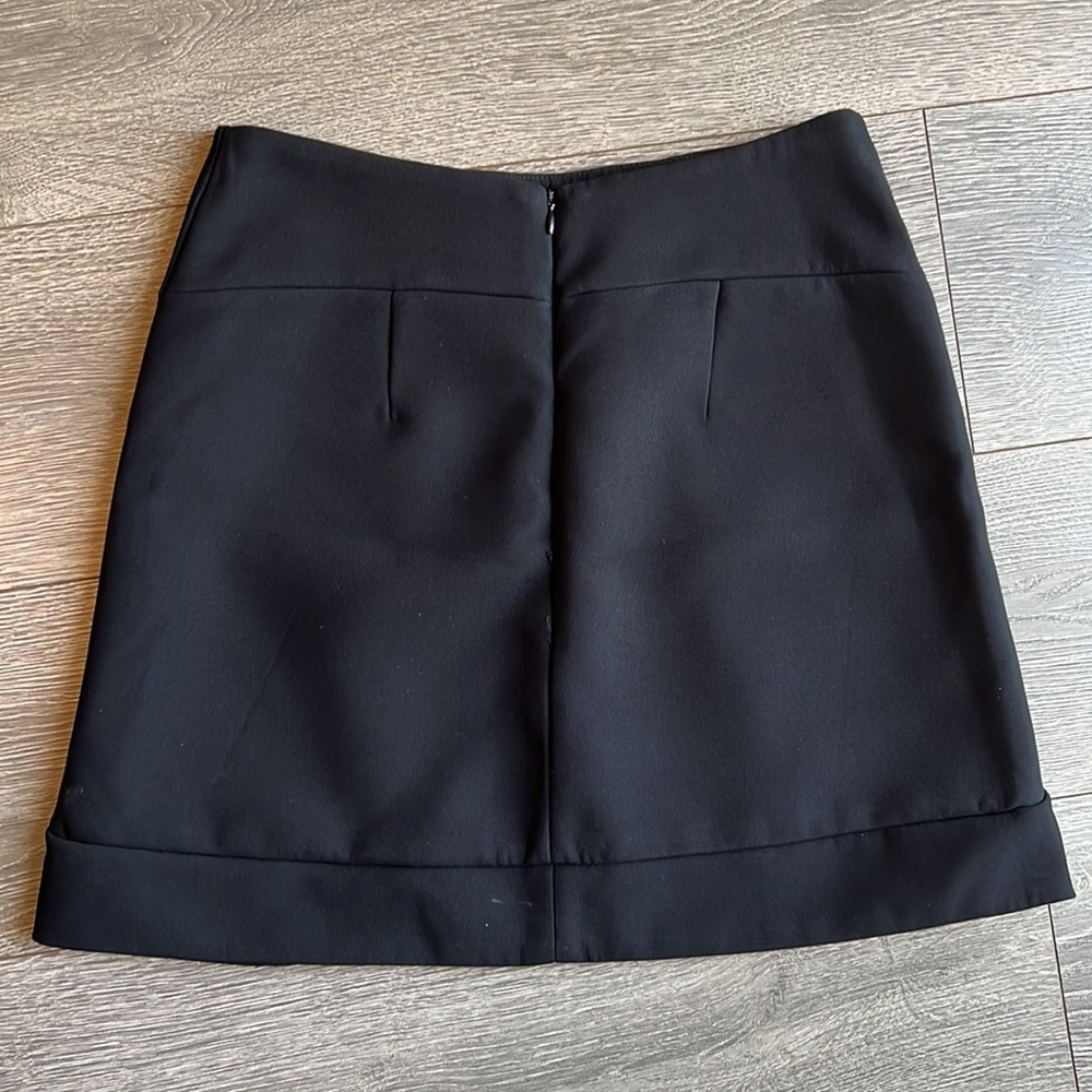 Zara Basic A-Line Front Two Pleats Mini Black Ski… - image 5